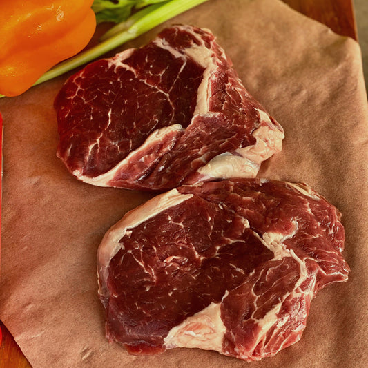 Grass-finished ribeye steaks